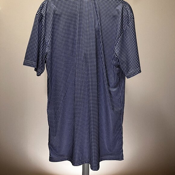Collars & Co. Men's Dress Collar Polo Shirt Blue Gingham Performance L Tall - Picture 2 of 4